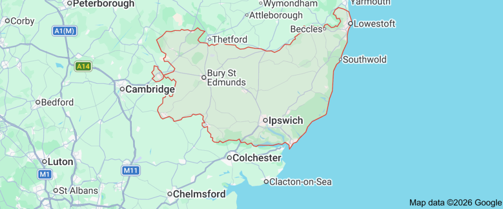 Areas we cover in Suffolk